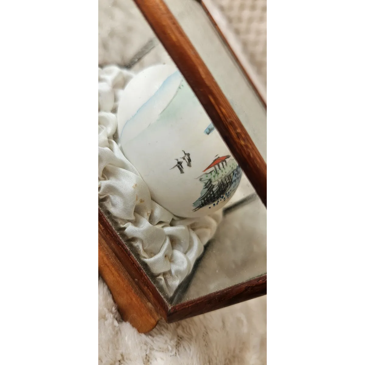 Japanese painted egg in case