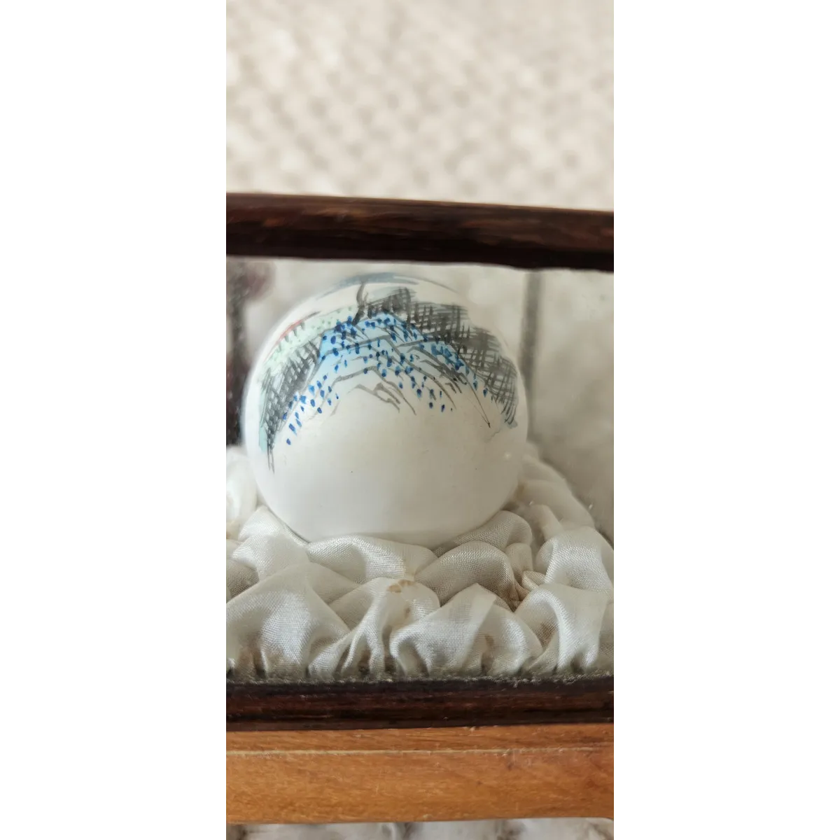 Japanese painted egg in case