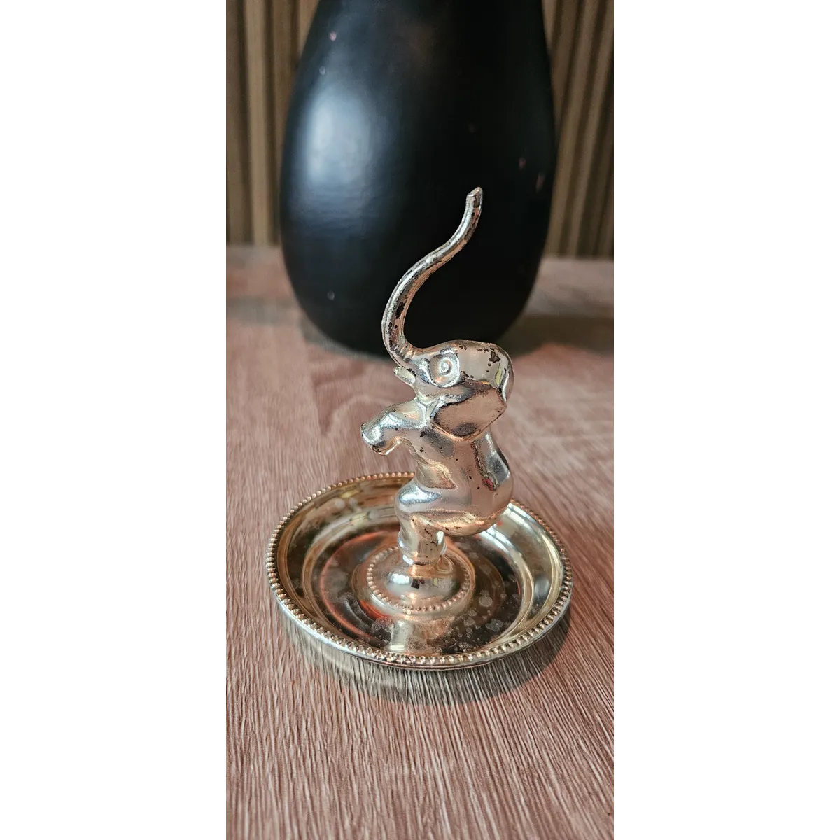 Silver plated Elephant ring holder