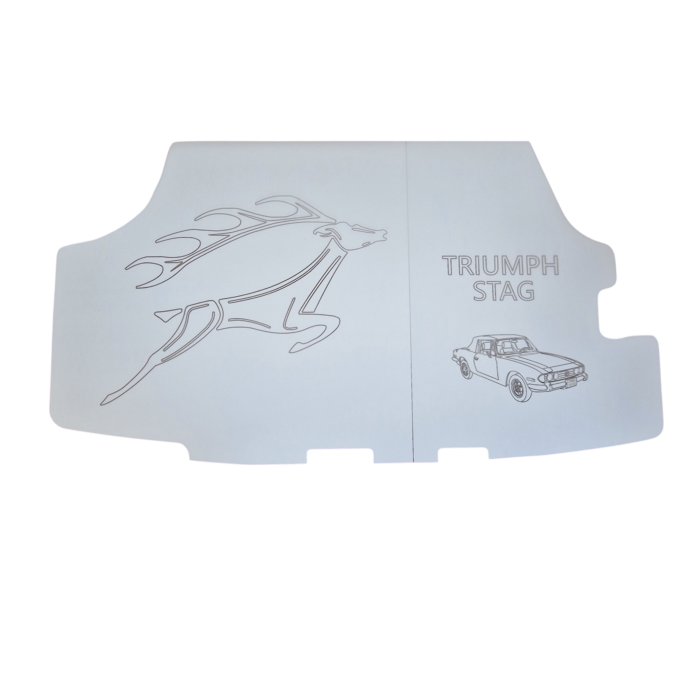 Triumph Stag boot panel laser engraved