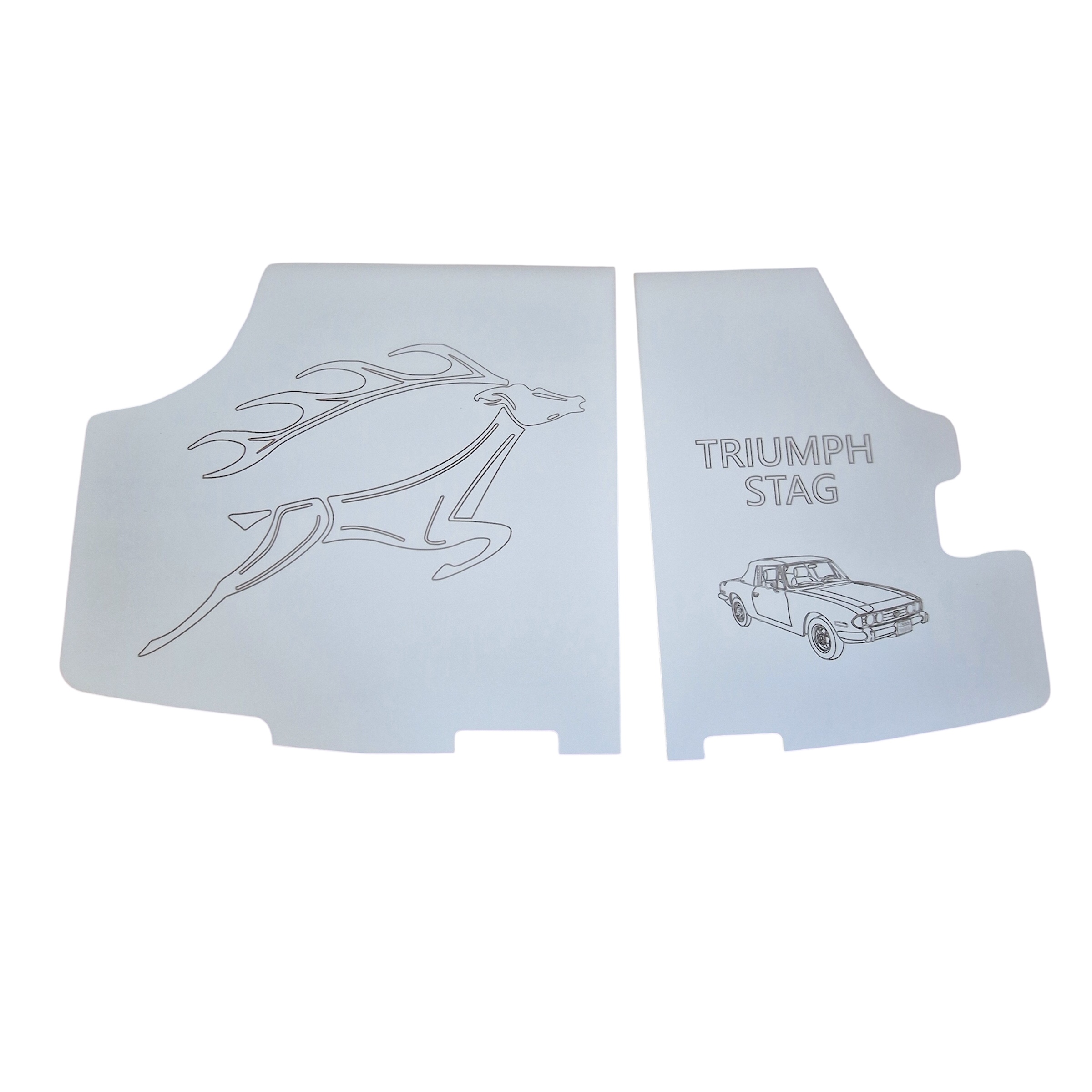 Triumph Stag boot panel laser engraved