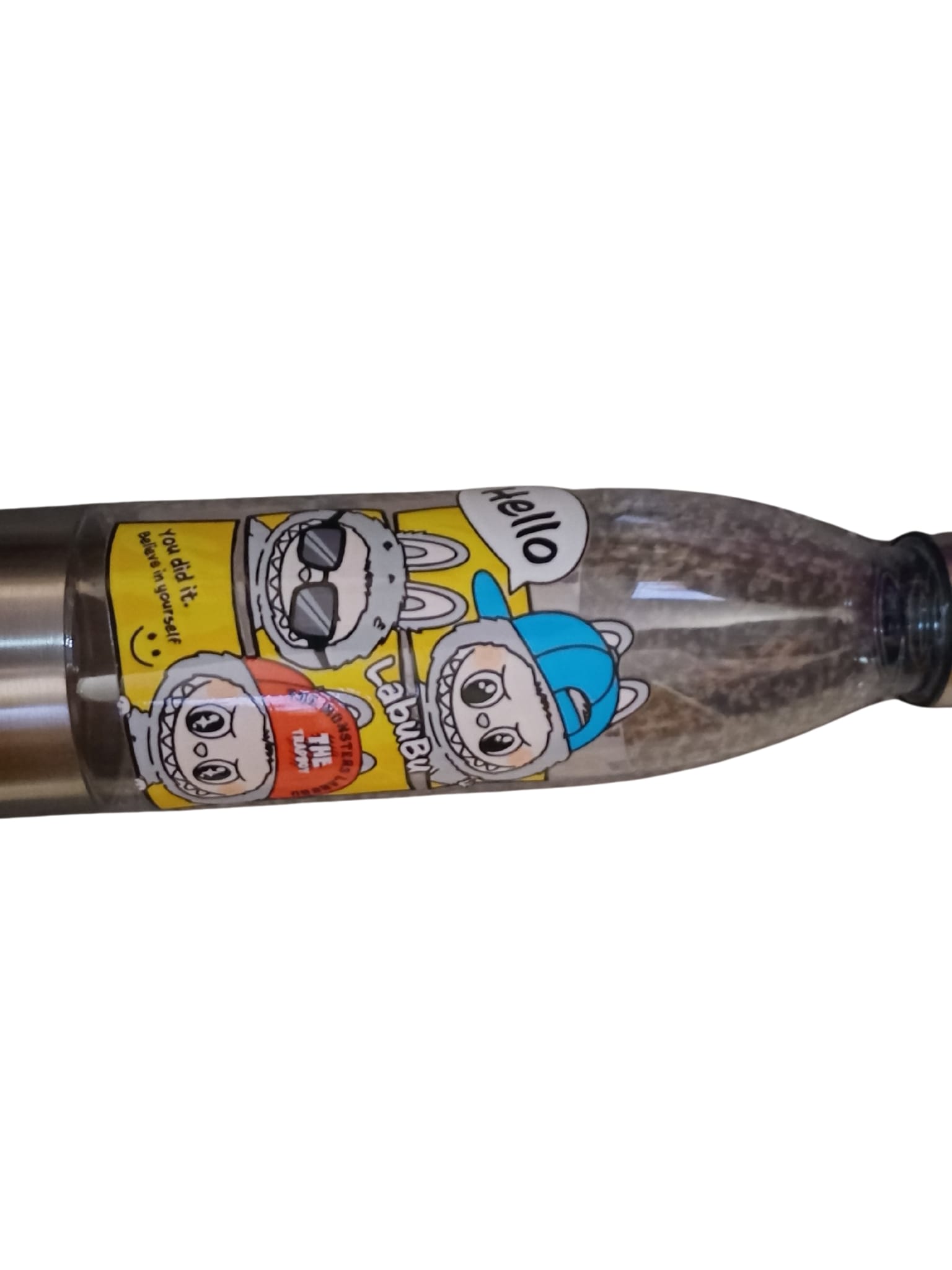 Silver and clear bottles