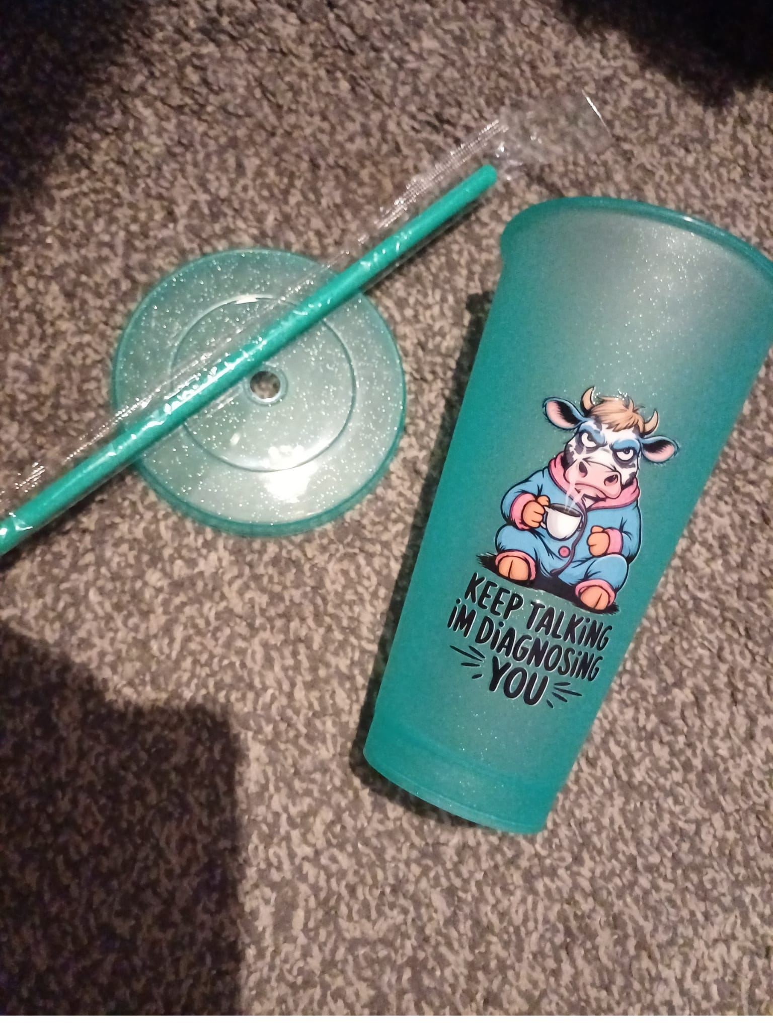 Glitter cups with straw