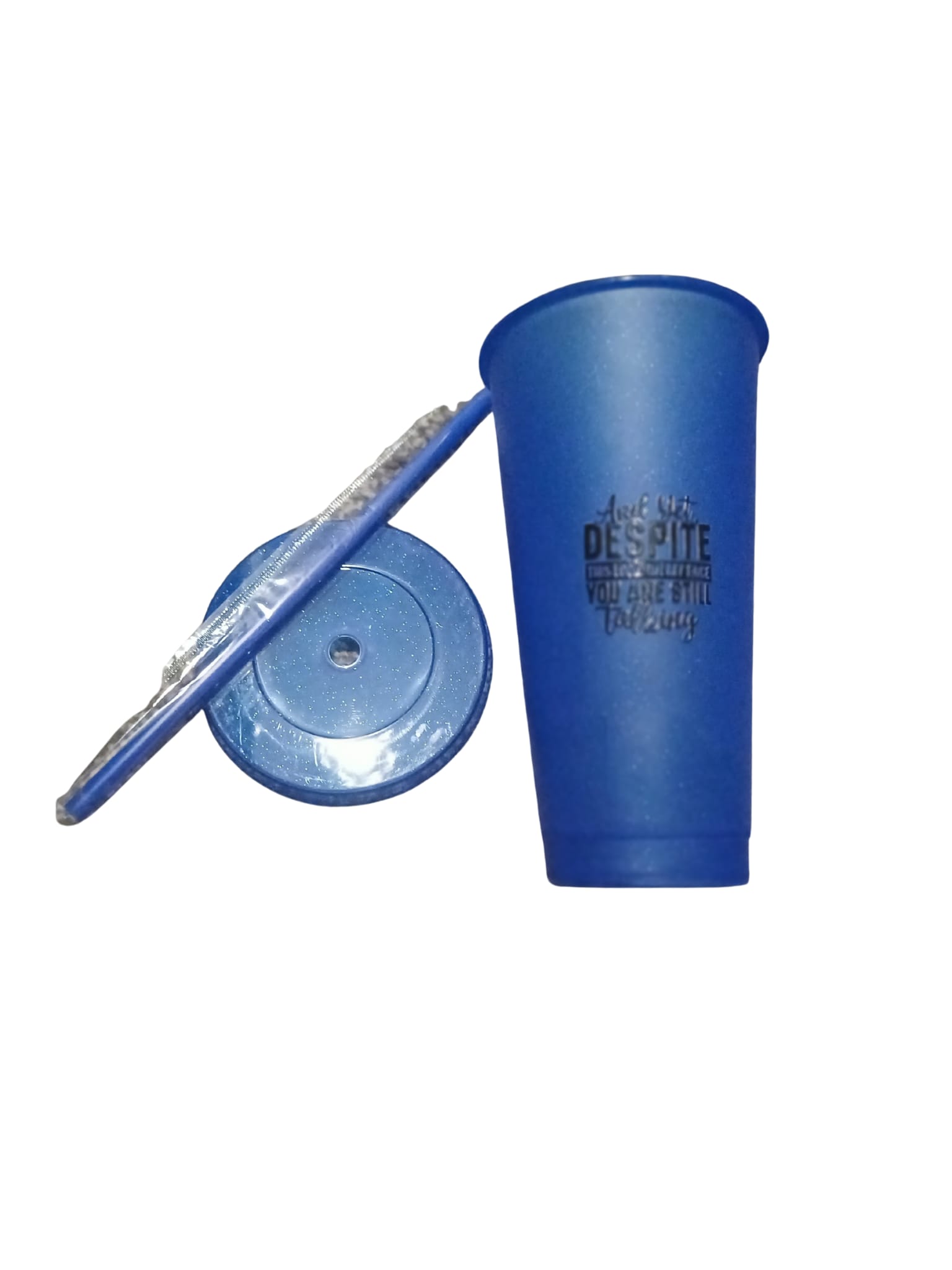 Glitter cups with straw