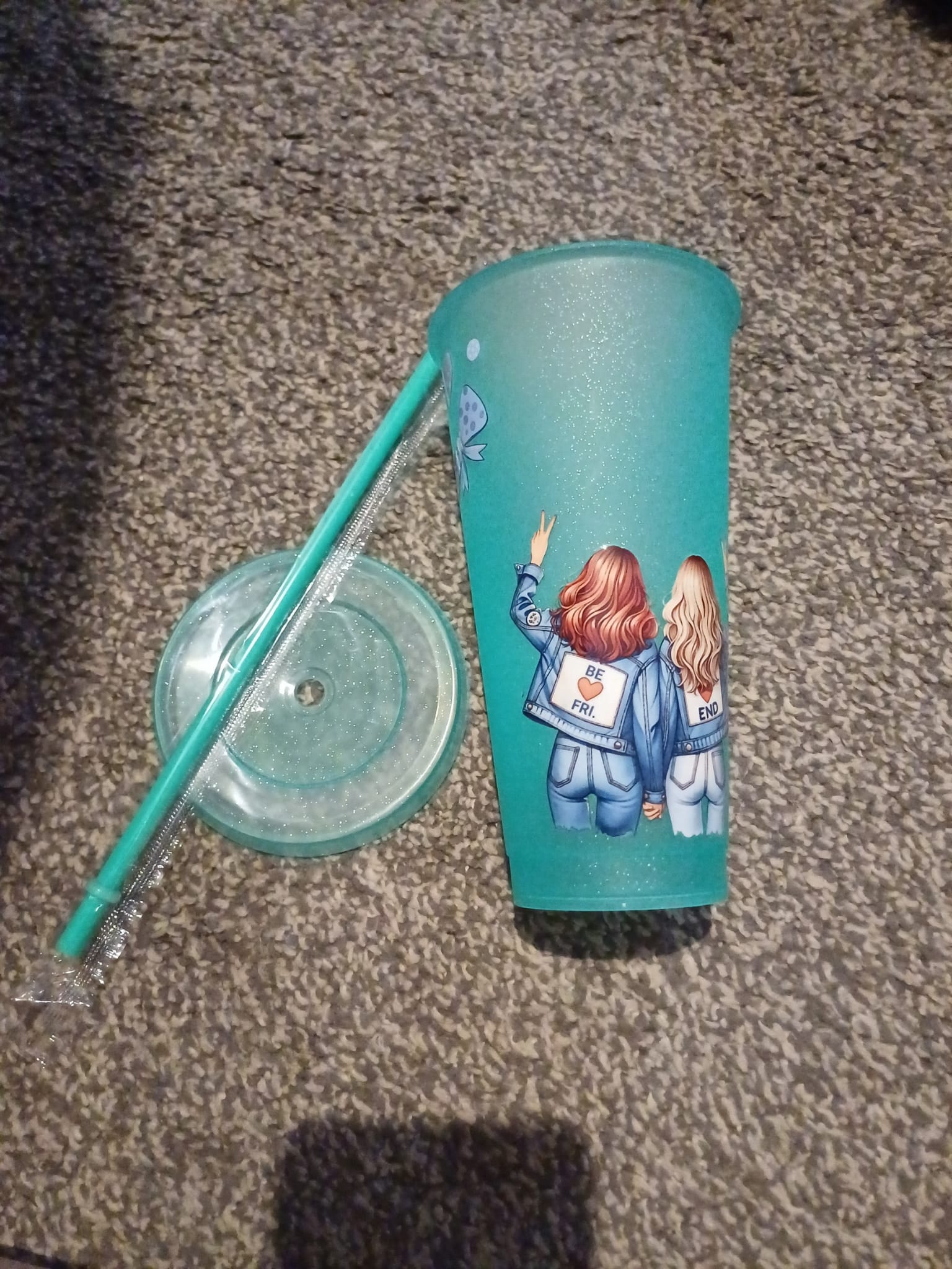 Glitter cups with straw