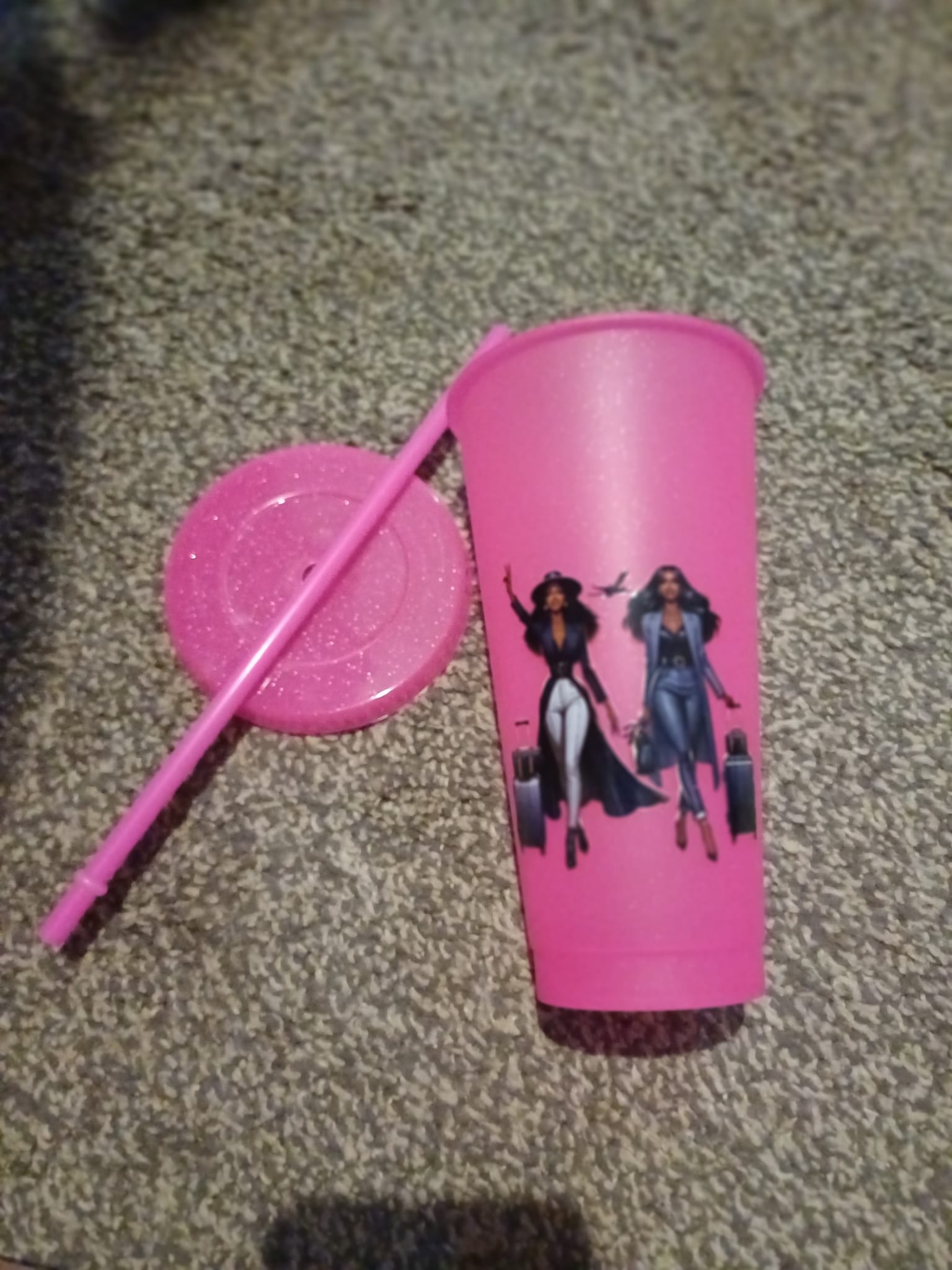 Glitter cups with straw