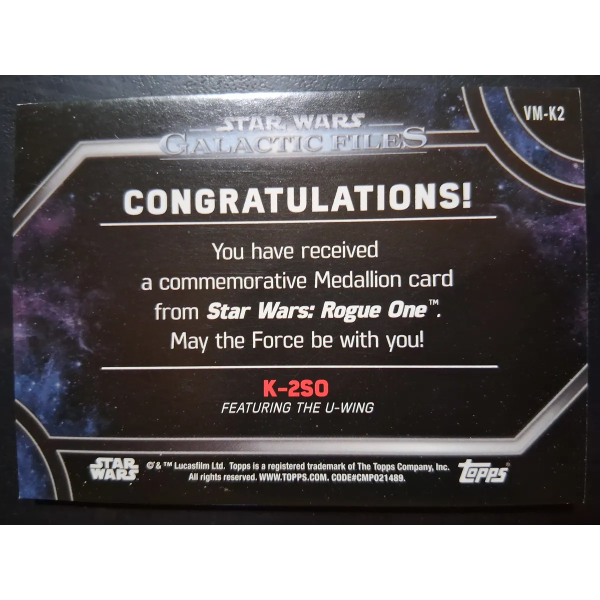 Star Wars: Rogue One K-2SO Commemorative Medallion