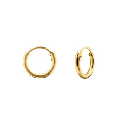Sterling Silver Gold Plated Hoop Earrings