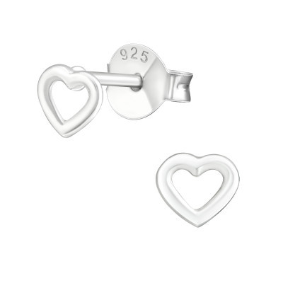 Sterling Silver Mini Heart Stud Earrings