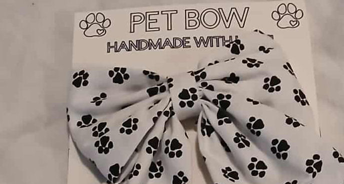 Paw Print Dog Bow