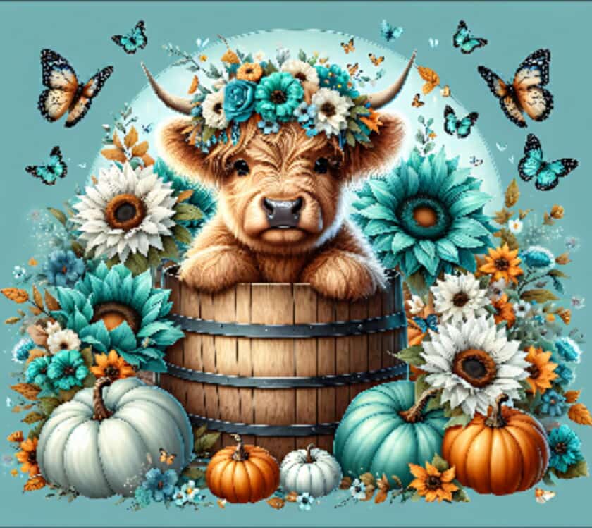 Fall Highland Cow Tumbler