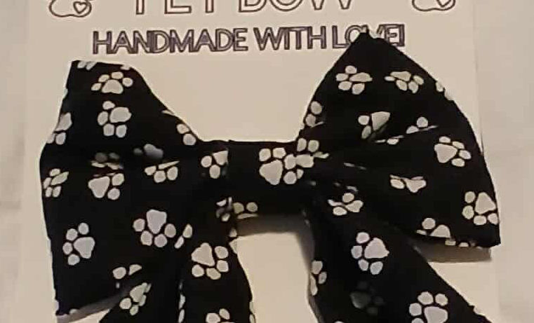 Paw Print Dog Bow