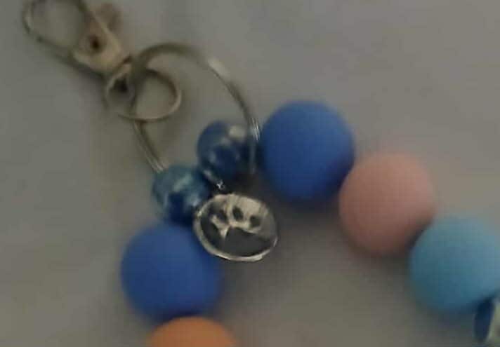 Dog Print Beaded Wristlet