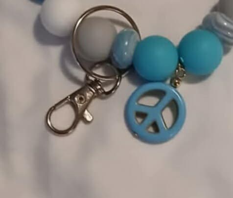 Peace Beaded Wristlet
