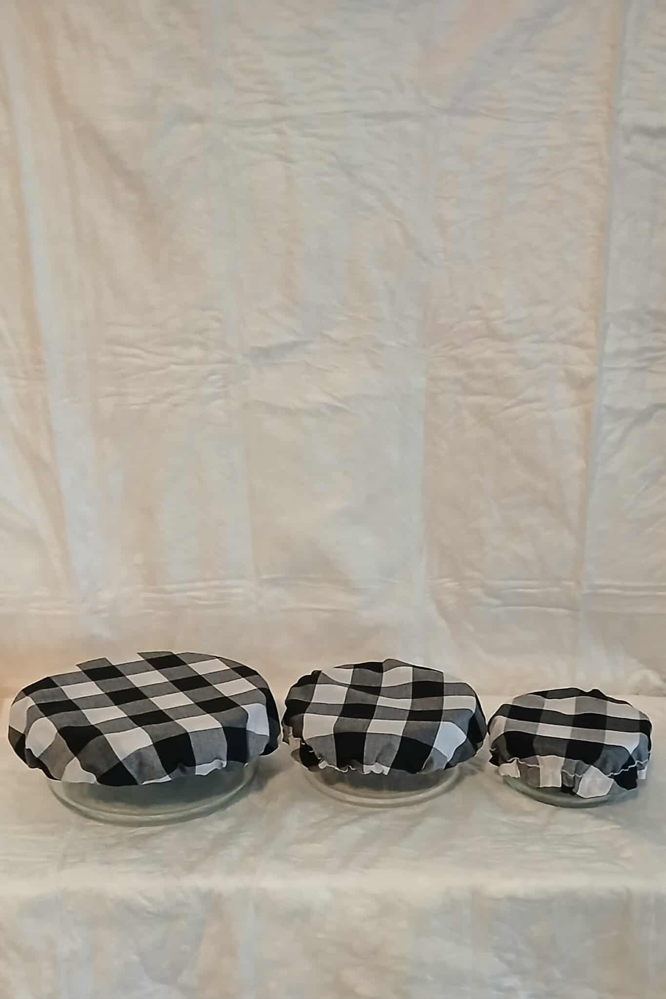 Black & White checked bowl cover