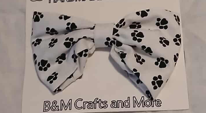 Paw Print Dog Bow