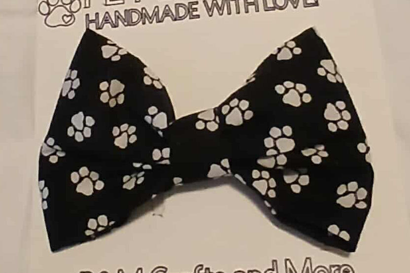 Paw Print Dog Bow