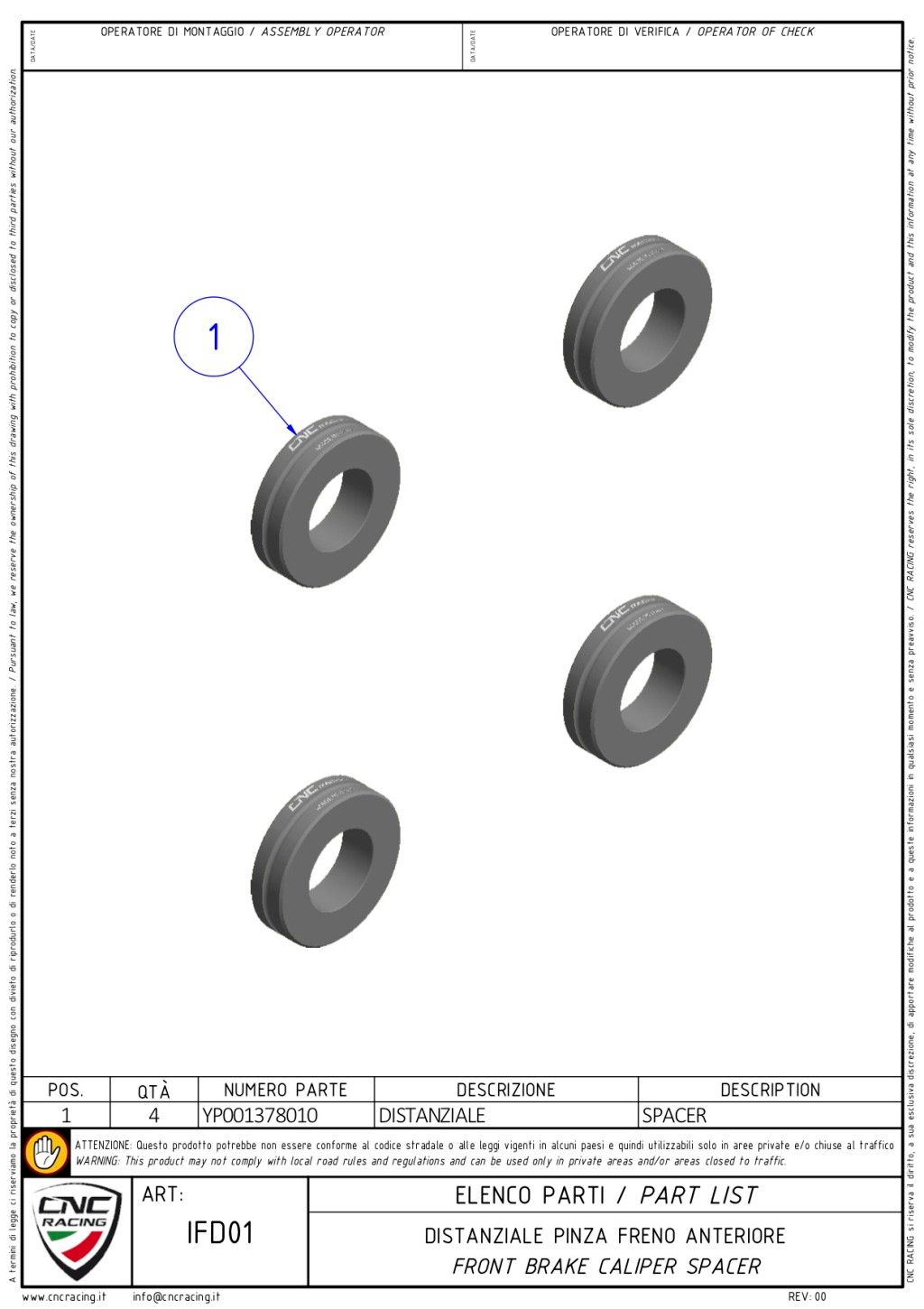 Front Caliper Offset Collar