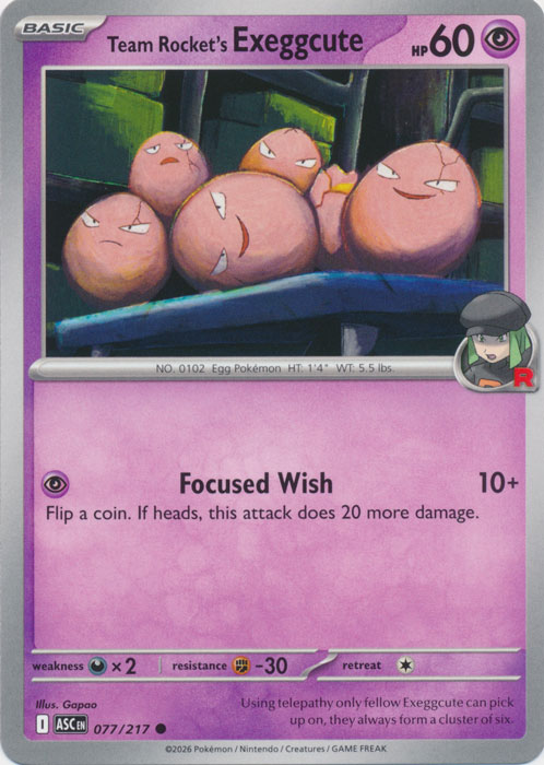 ASC 077/217 Team Rocket's Exeggcute