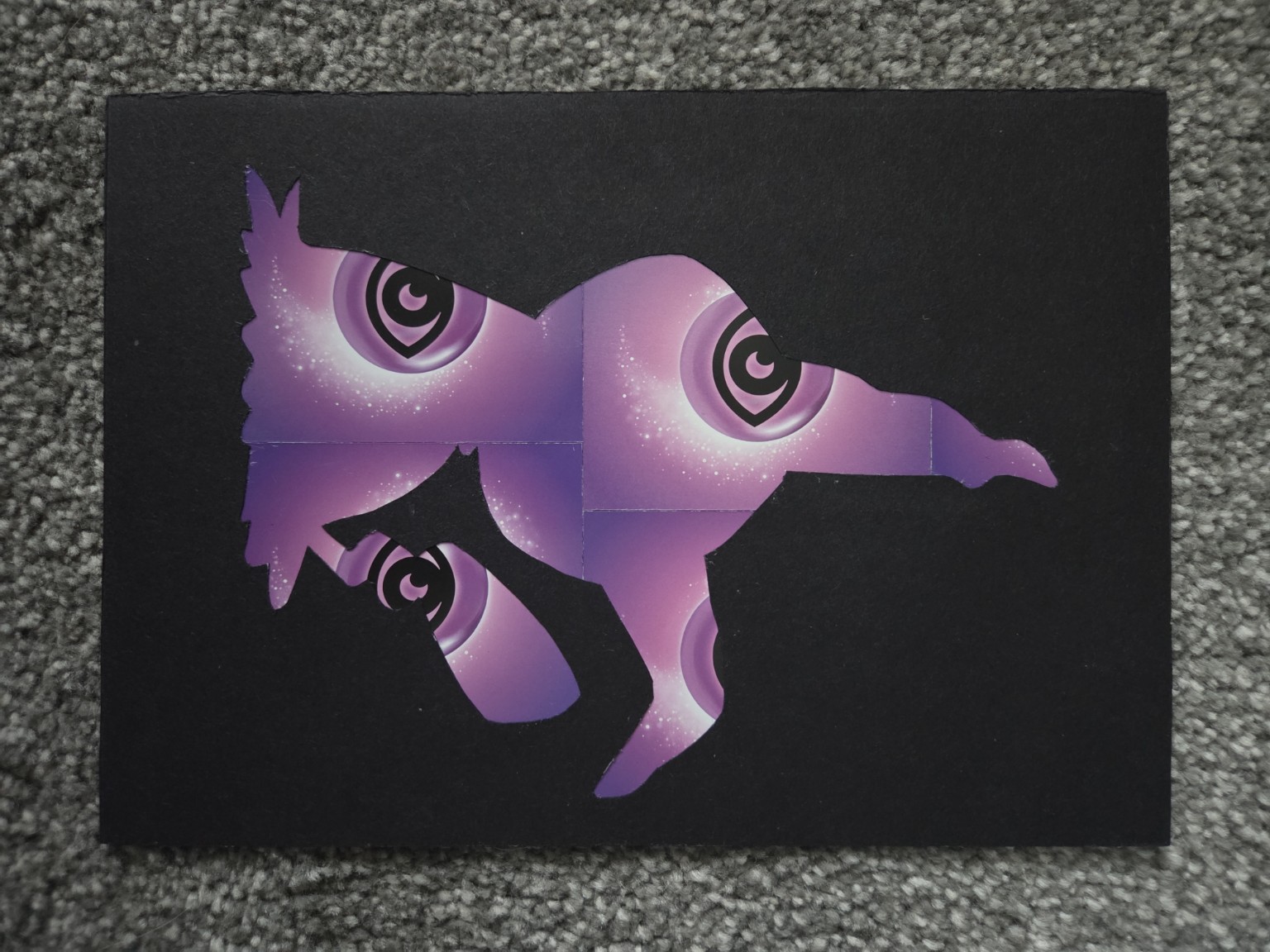 Pokemon TCG Handmade Silhouette Energy Card Art A5 - Mimikyu - Psychic