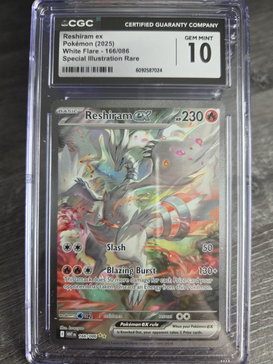 WHT 166/086 Reshiram ex CGC 10