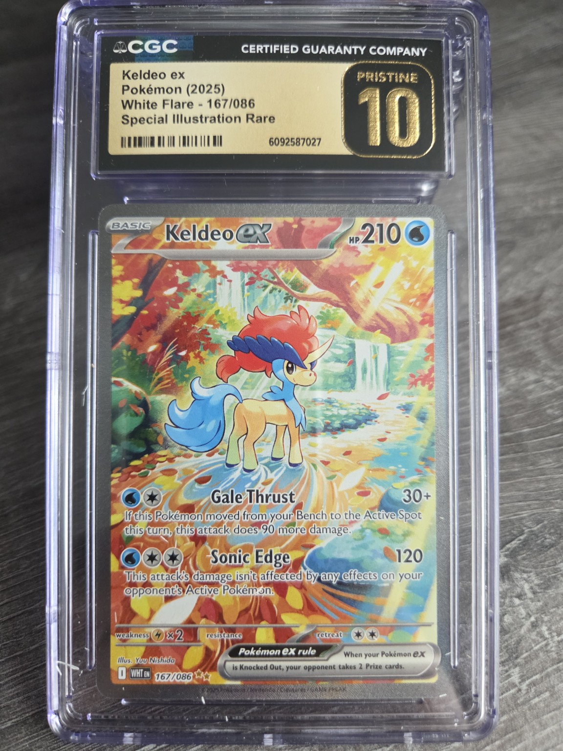 WHT 167/086 Keldeo ex CGC 10 Pristine
