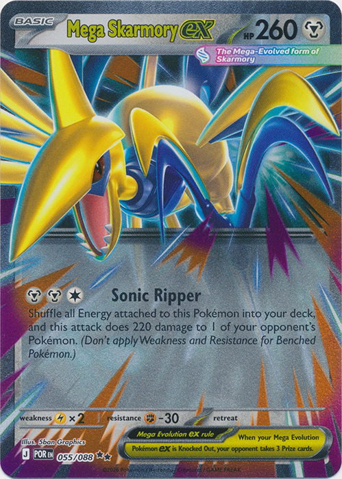 POR 055/088 Mega Skarmory ex