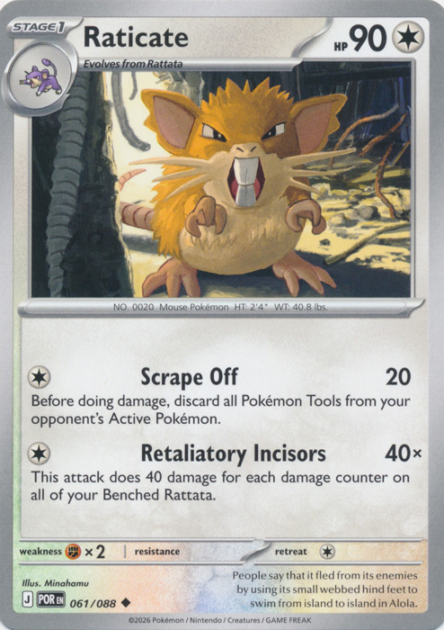 POR 061/088 Raticate