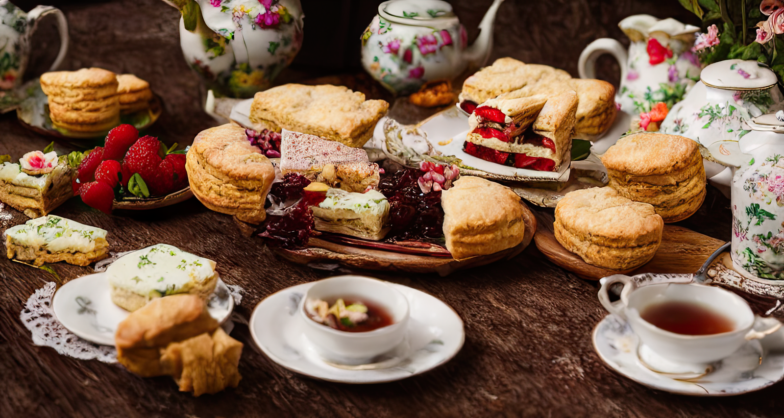 Cream Teas &<br/>Cakes & Fizz