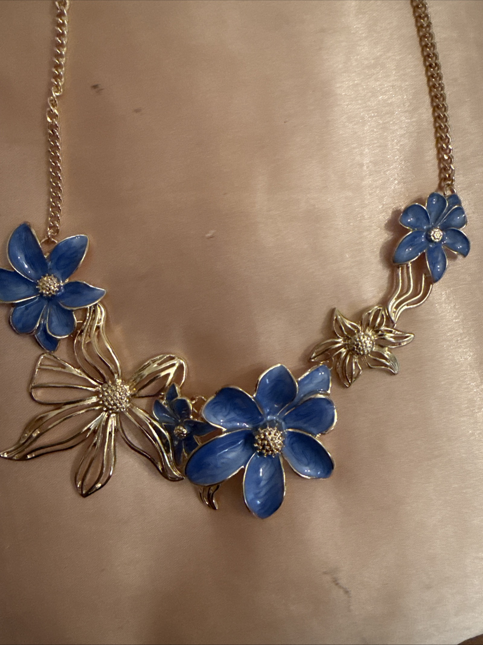 Blue & Golden Tone Necklace