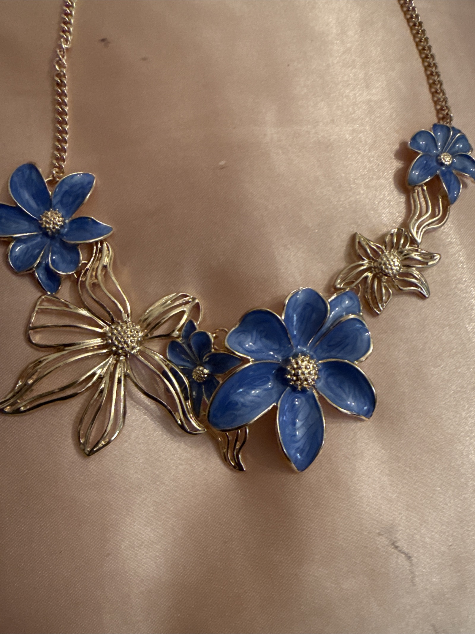 Blue & Golden Tone Necklace