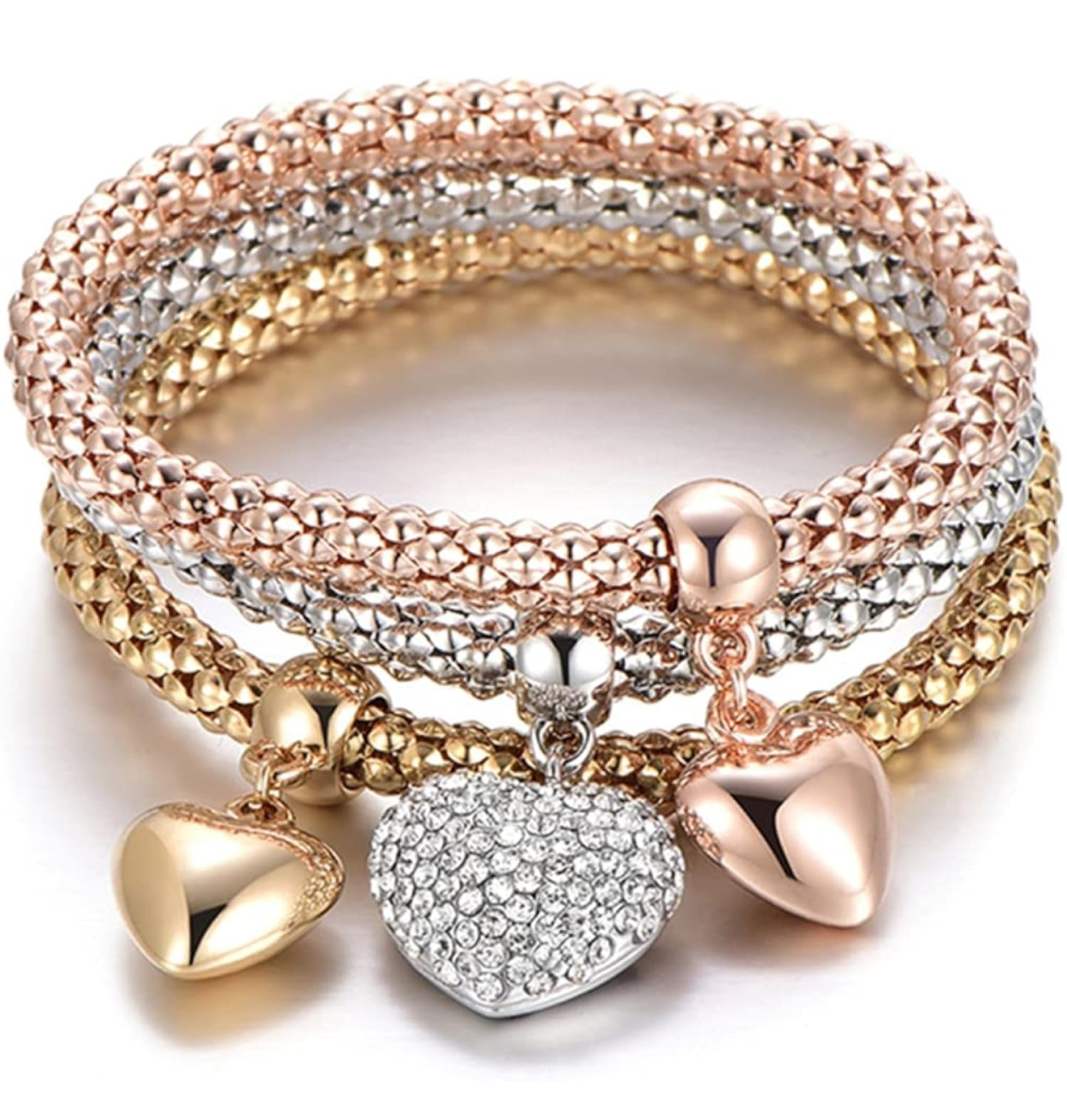 3 bracelets in different tones