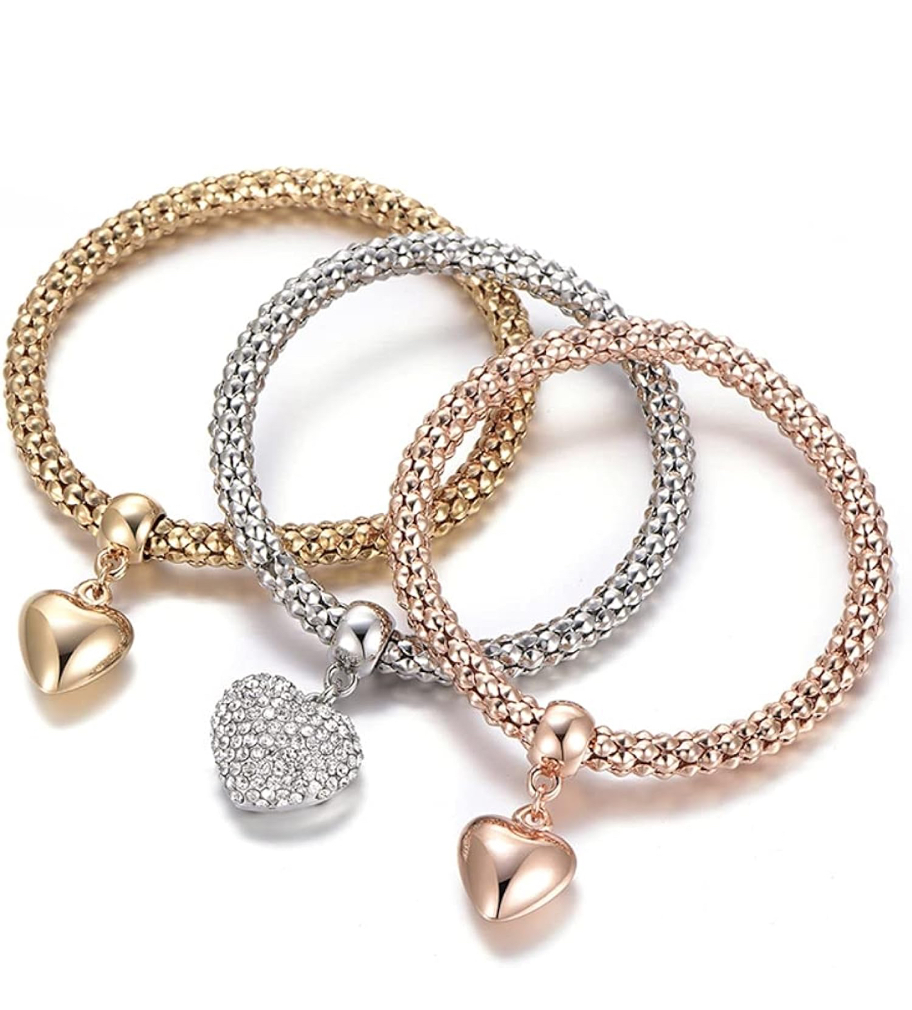 3 bracelets in different tones