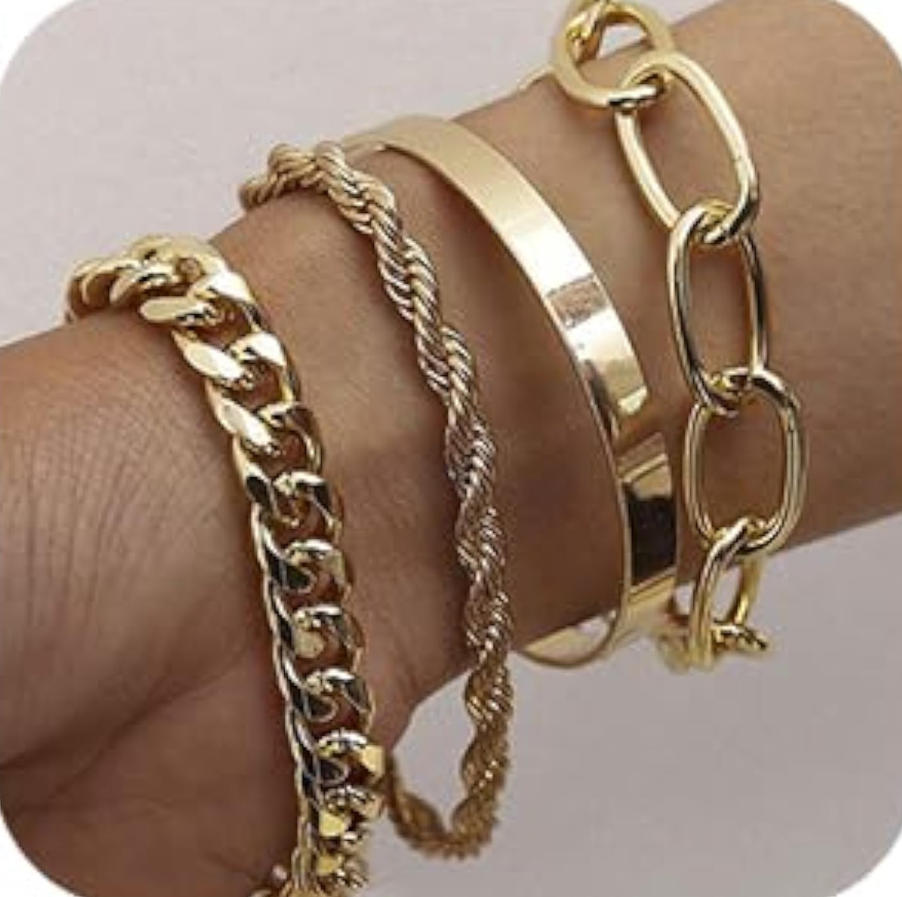 4 Golden Colored bracelets
