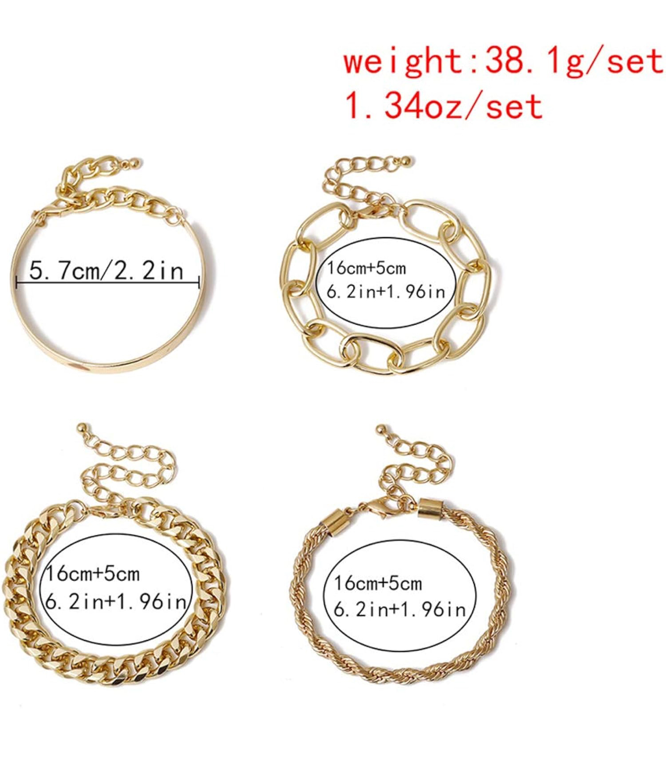 4 Golden Colored bracelets