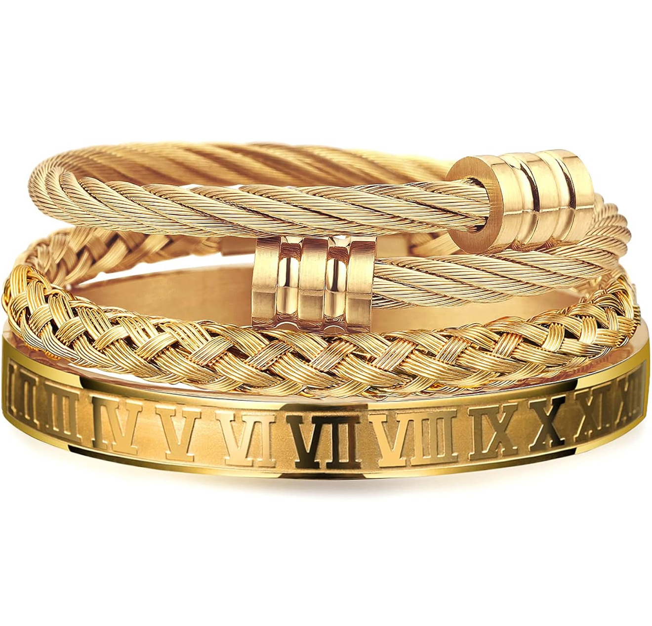 Men’s cuff bracelet in golden tone