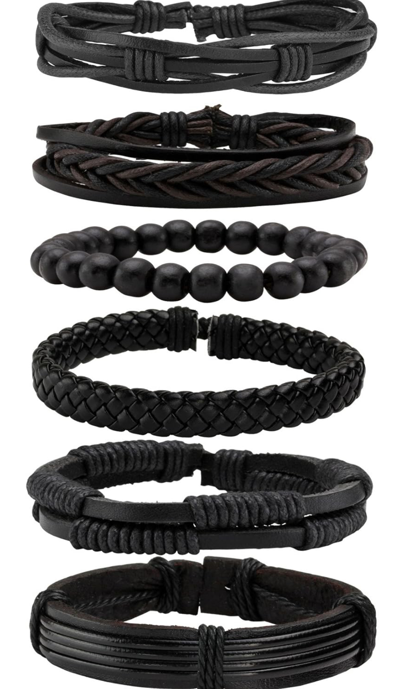 6 Leather bracelets for men