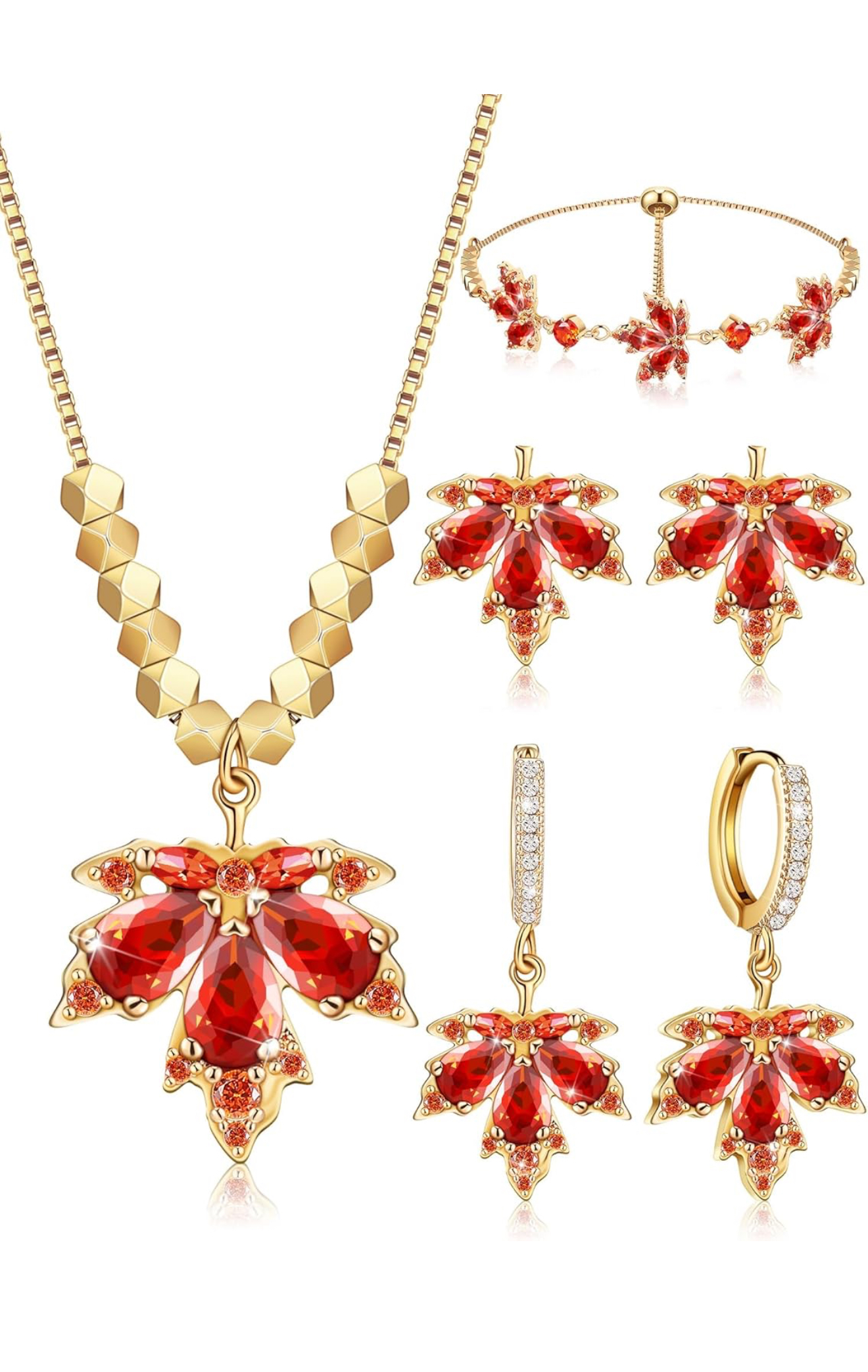 Women’s fall leaf jewelry set