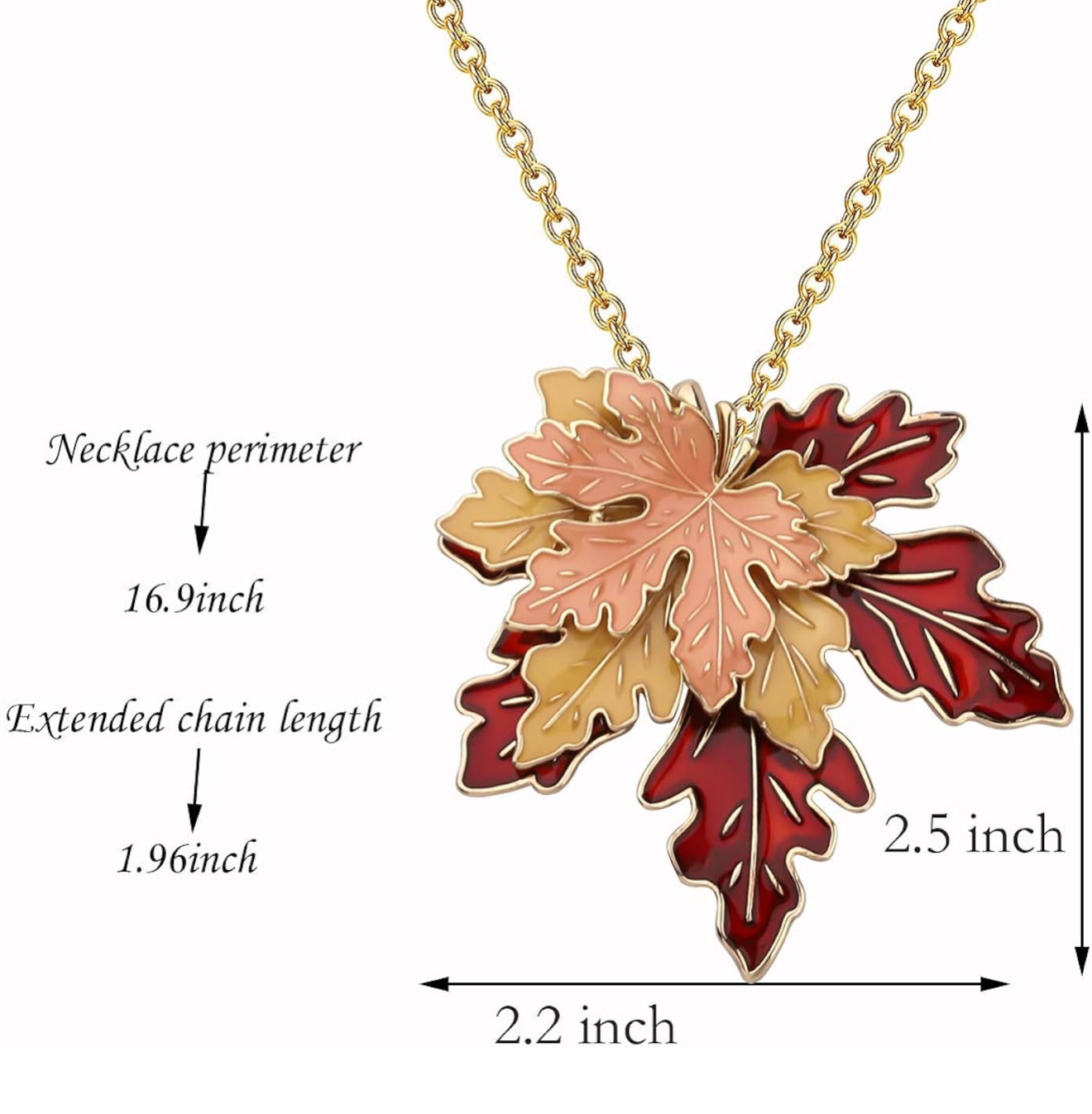 Women’s tricolor leaves necklace