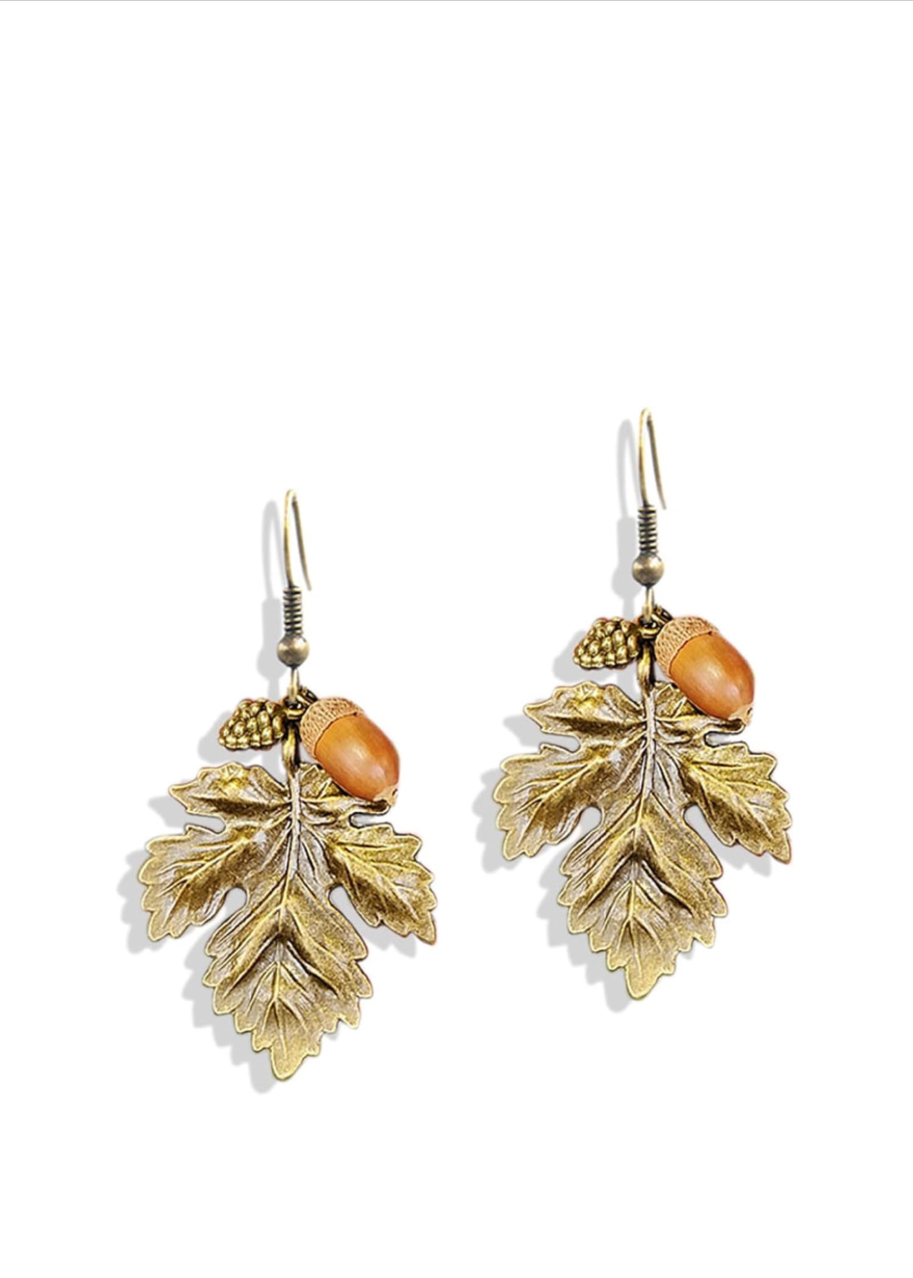 Leaf & acorn earrings
