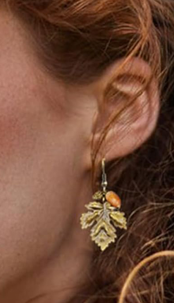 Leaf & acorn earrings