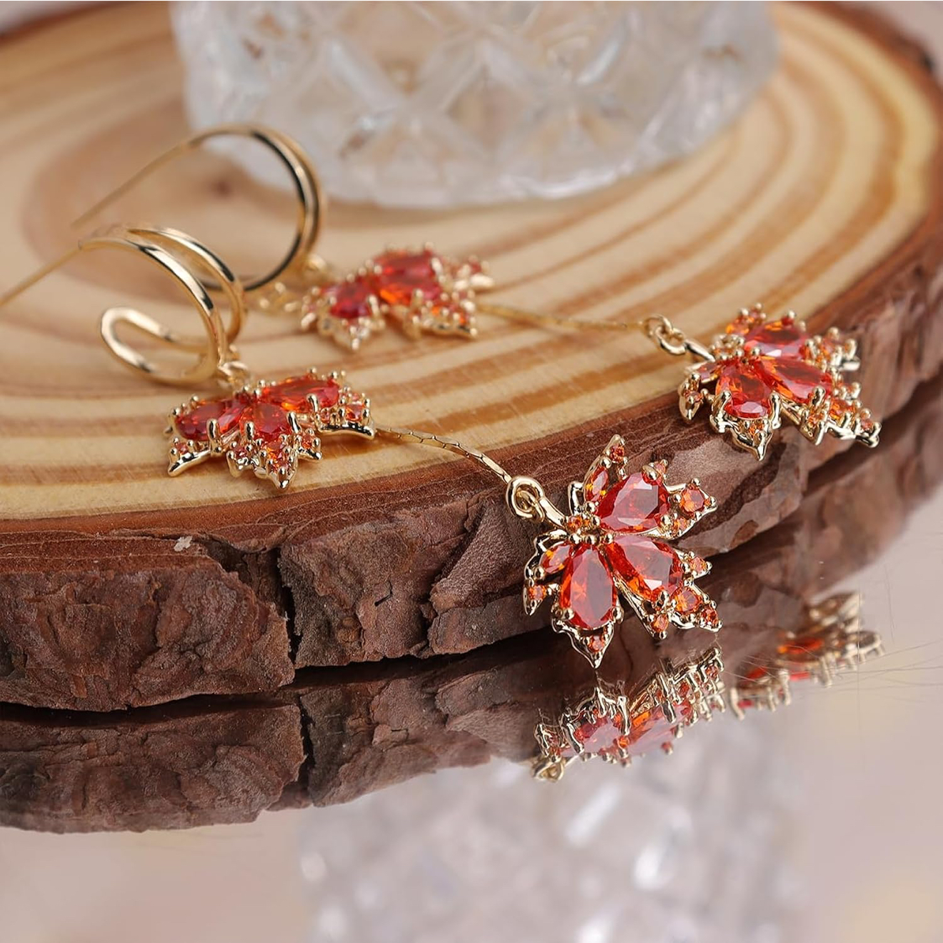 Dangling leaves earrings