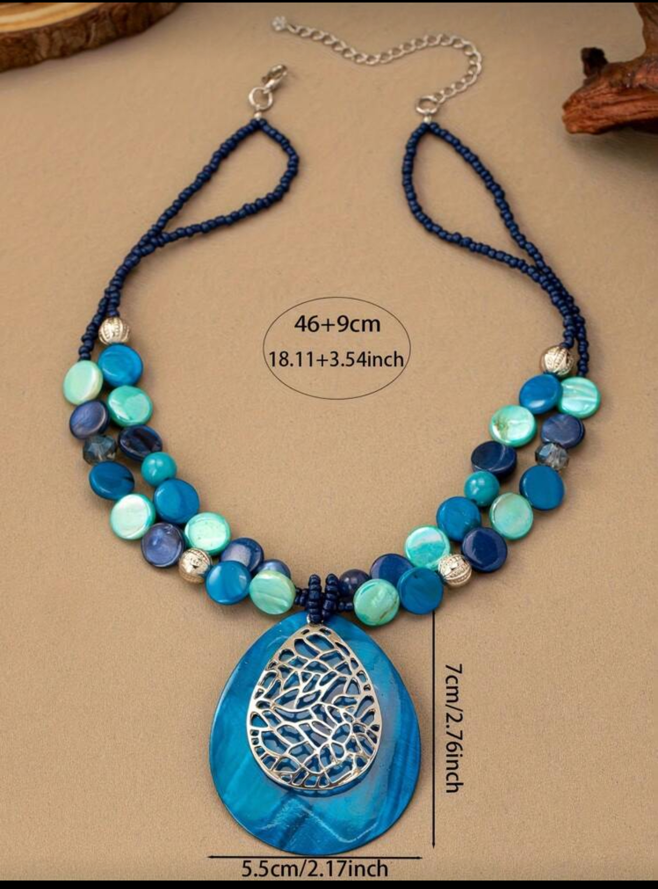 Large blue necklace