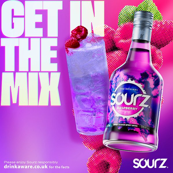 Sourz Raspberry Sweet & Sour Liqueur 70cl