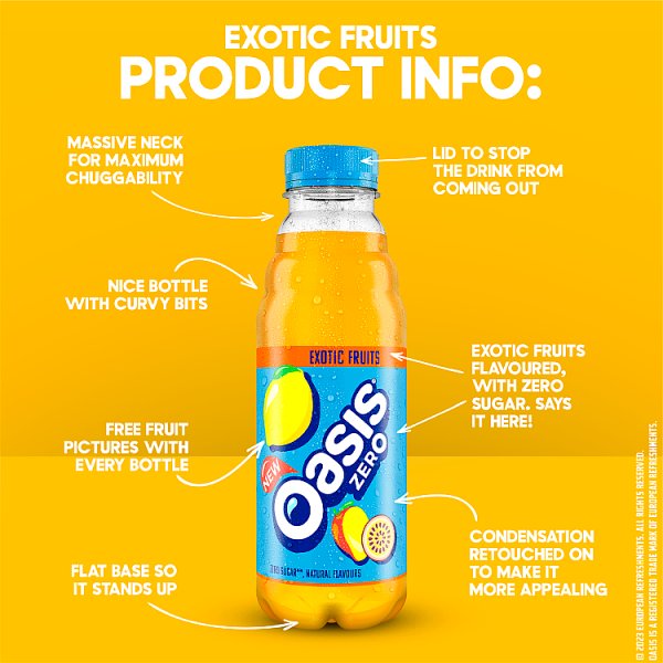 Oasis Exotic Fruits No Added Sugar 500ml