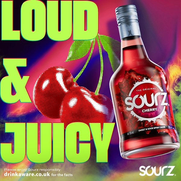 Sourz Cherry Sweet & Sour Spirit Drink 70cl