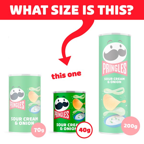 Pringles Sour Cream & Onion Snacking Crisps 40g