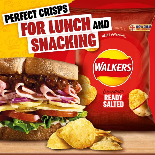 Walkers Ready Salted Multipack Crisps 6x25g