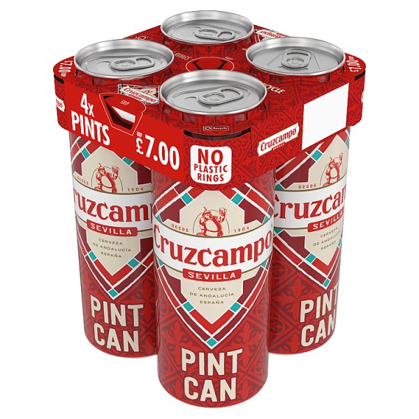 Cruzcampo Sevilla Lager Beer Can 4x568ml