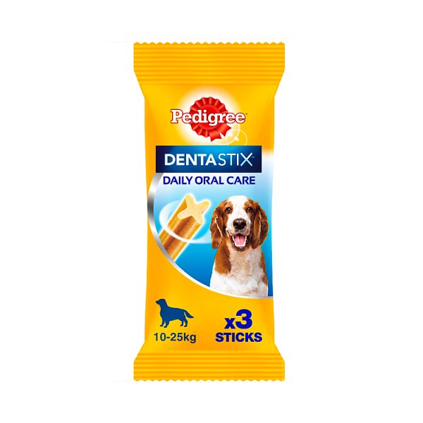 Pedigree Dentastix Daily Adult Medium Dog Treats 3 x Dental Sticks 77g
